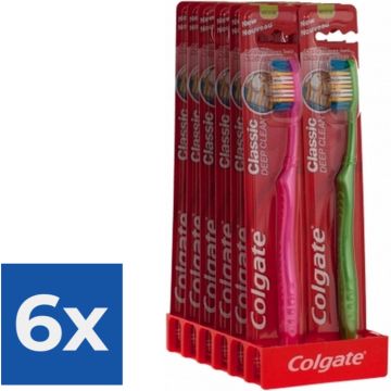 Colgate Tandenborstel – Classic Deep Clean Medium- 1 tandenborstel - Voordeelverpakking 6 stuks