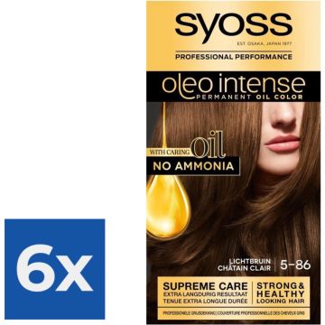 SYOSS Oleo Intense 5-86 Lichtbruin Haarverf - 1 stuk - Voordeelverpakking 6 stuks