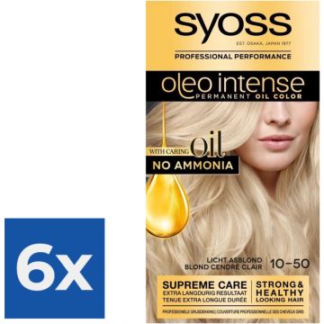 SYOSS Oleo Intense 10-50 Licht Asblond haarverf - 1 stuk - Voordeelverpakking 6 stuks