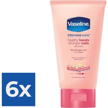 Vaseline Handcreme - Healthy hands &amp; stronger nails 75 ml - Voordeelverpakking 6 stuks