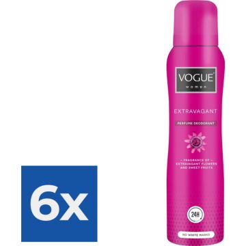 Vogue Extravagant Parfum Deodorant 150 ml - Voordeelverpakking 6 stuks