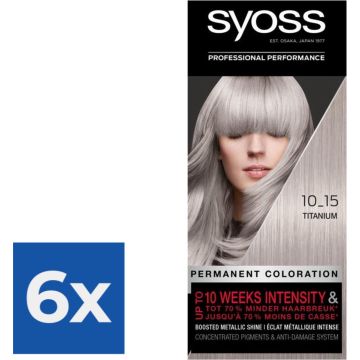 SYOSS Color baseline 10-15 Titanium haarverf - 1 stuk - Voordeelverpakking 6 stuks