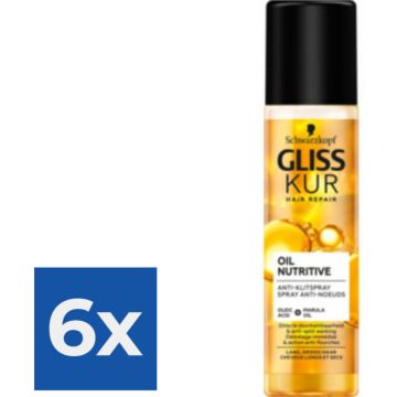 Gliss Oil Nutritive Anti-Klitspray 200ml - Voordeelverpakking 6 stuks