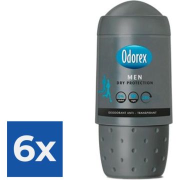 Odorex Deo Roll-on Men - Dry Protection 50 ml - Voordeelverpakking 6 stuks