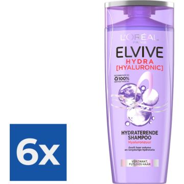 L’Oréal Paris Elvive Shampoo Hydra Hyaluronic Hydraterend - 250 ml - Voordeelverpakking 6 stuks