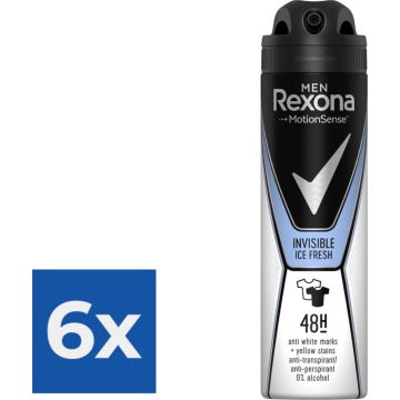 Rexona Men Invisible Ice - Deodorant - 150 ml - Voordeelverpakking 6 stuks