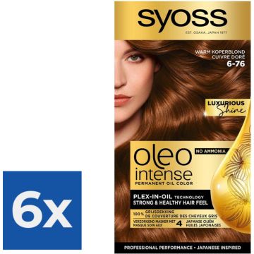 SYOSS Oleo Intense 6-76 Warm Koperblond Haarverf - 1 stuk - Voordeelverpakking 6 stuks