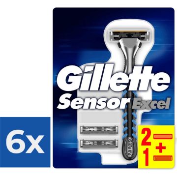 Gillette Sensor Excel - Scheersysteem voor Mannen - Voordeelverpakking 6 stuks