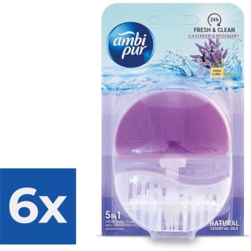 Ambi Pur Toiletblok Starterkit 5in1 Lavender &amp; Rosemary - Voordeelverpakking 6 stuks