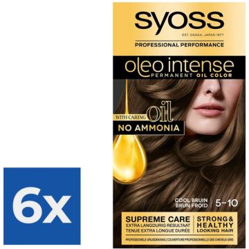 SYOSS Oleo Intense 5-10 Cool Bruin haarverf - 1 stuk - Voordeelverpakking 6 stuks