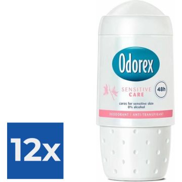 Odorex Deo Roll-on - Sensitive Care 50 ml - Voordeelverpakking 12 stuks