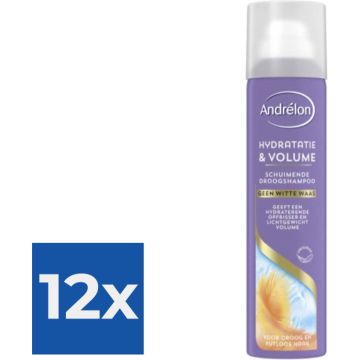 Andrelon Droogshampoo Schuimend Hydratatie &amp; Volume 200 ml - Voordeelverpakking 12 stuks