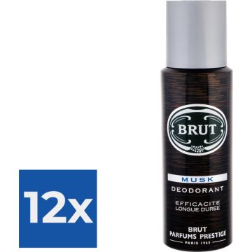 Brut Musk - 200 ml - Deodorant - Voordeelverpakking 12 stuks