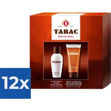 Tabac Original Aftershave Lotion &amp; Douchegel Giftset 1ST - Voordeelverpakking 12 stuks