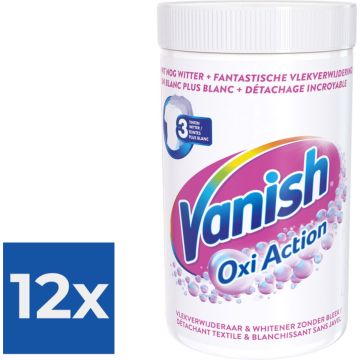 Vanish Oxi Action Poeder - Vlekverwijderaar Voor Witte Was - 1-5 kg - Voordeelverpakking 12 stuks