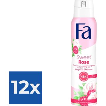 Fa Deospray Sweet Rose 150 ml - Voordeelverpakking 12 stuks