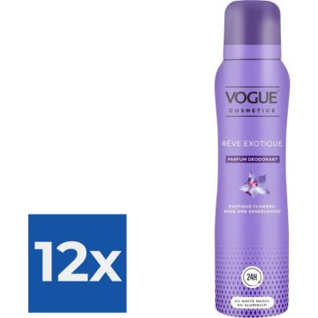 Vogue Reve Exotique Parfum Deodorant 150 ml - Voordeelverpakking 12 stuks