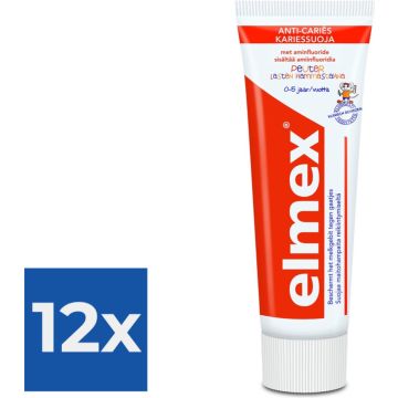 Elmex Anti-Cariës Peuter Tandpasta 75 ml - Voordeelverpakking 12 stuks