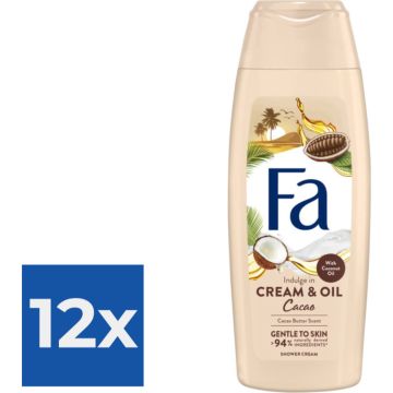 Fa Douche 250 ml Cream &amp; Oil Cacao - Voordeelverpakking 12 stuks