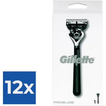 Gillette Proglide zwarte houder met 1 Proghlide mesje - Monochrome collection - Voordeelverpakking 12 stuks