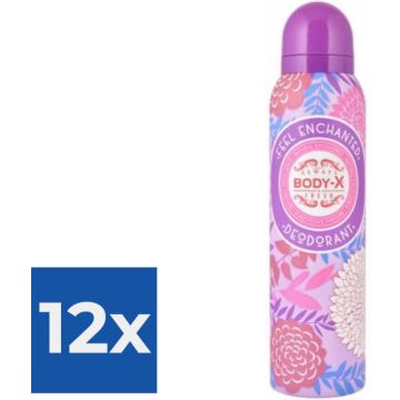 Body-x Deodorant voor Vrouwen | 150 ml | Spray - Voordeelverpakking 12 stuks