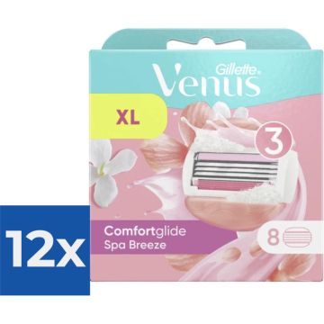 Gillette Venus Comfortglide Spa Breeze Scheermesjes voor Vrouwen - 8 navulmesjes - Voordeelverpakking 12 stuks