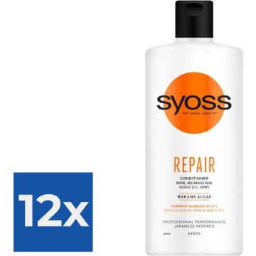 Syoss Repair Therapy Conditioner 440 ml - Voordeelverpakking 12 stuks