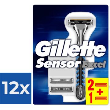 Gillette Sensor Excel - Scheersysteem voor Mannen - Voordeelverpakking 12 stuks