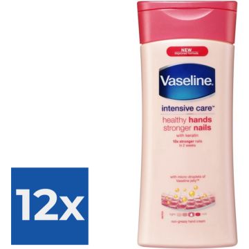 Vaseline Handcreme - Healthy hands &amp; stronger nails 200ml - Voordeelverpakking 12 stuks