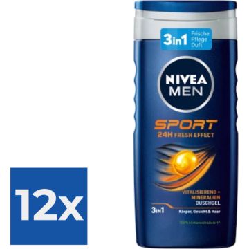 NIVEA Men Sport Douchegel - 250ml - Voordeelverpakking 12 stuks