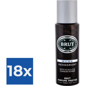 Brut Musk - 200 ml - Deodorant - Voordeelverpakking 18 stuks