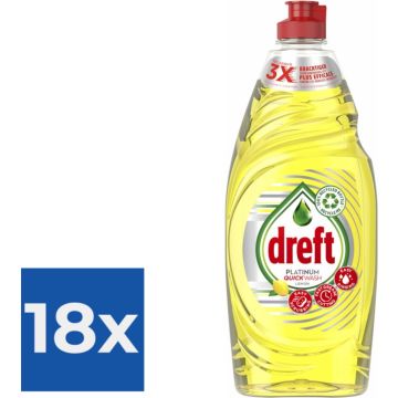 Dreft Platinum Quickwash Afwasmiddel Citroen 625 ml - Voordeelverpakking 18 stuks