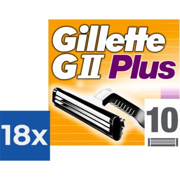 Gillette GII Plus Wegwerpscheermesjes Mannen - 10 stuks - Voordeelverpakking 18 stuks