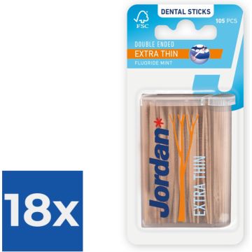 Jordan Dental Sticks Extra Thin 140ST - Voordeelverpakking 18 stuks