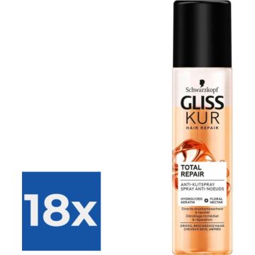 Gliss Total Repair Anti-Klitspray 200ml - Voordeelverpakking 18 stuks