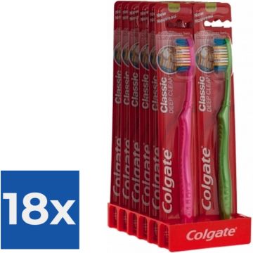 Colgate Tandenborstel – Classic Deep Clean Medium- 1 tandenborstel - Voordeelverpakking 18 stuks
