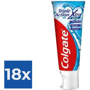 Colgate Tandpasta Triple Action Whitening 75 ml - Voordeelverpakking 18 stuks