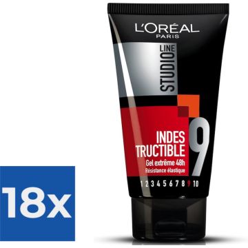 L'Oréal Paris Studio Line Indestructible Gel - 150 ml - Extreme Strong - Voordeelverpakking 18 stuks