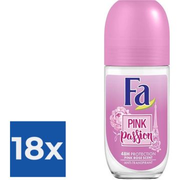 Fa Deo Roll-on Women - Pink Passion 50 ml - Voordeelverpakking 18 stuks