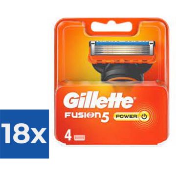 Gillette Fusion Power - Scheermesjes/Navulmesjes - 4 Stuks - Voordeelverpakking 18 stuks