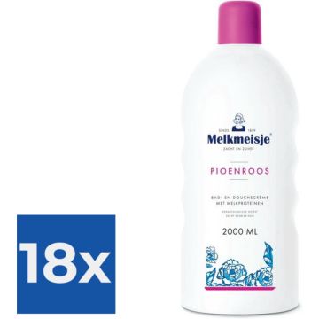 Melkmeisje Bad&amp;Douche Pioenroos - 2000ml - Voordeelverpakking 18 stuks