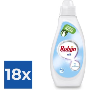 Robijn Vloeibaar Wasmiddel - Wit - 6 x 14 wasbeurten - 6 x 700ML - Voordeelverpakking 18 stuks