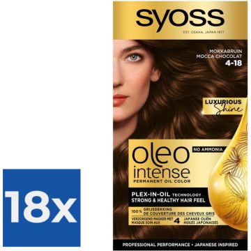 SYOSS Oleo Intense 4-18 Mokkabruin Haarverf - 1 stuk - Voordeelverpakking 18 stuks