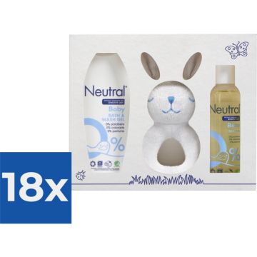 Neutral Cadeaupakket 3-delig - Huidolie. Bad- en Wasgel en Jollein Rammelaar Cadeaupakket - Voordeelverpakking 18 stuks