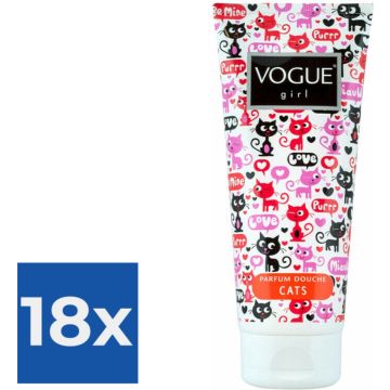 Vogue Girl Parfum Douche Cats 200 ml - Voordeelverpakking 18 stuks