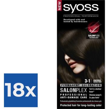 SYOSS Color baseline 3-1 Donkerbruin Haarverf - 1 stuk - Voordeelverpakking 18 stuks