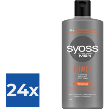 Syoss Men Power Shampoo - 440 ml - Voordeelverpakking 24 stuks