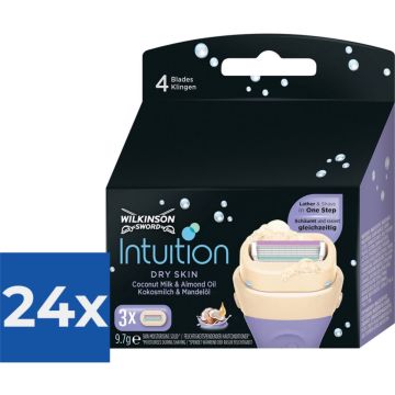 Wilkinson Scheermesjes Wilkinson Intuition Mesjes Dry Skin - 3 mesjes - Voordeelverpakking 24 stuks