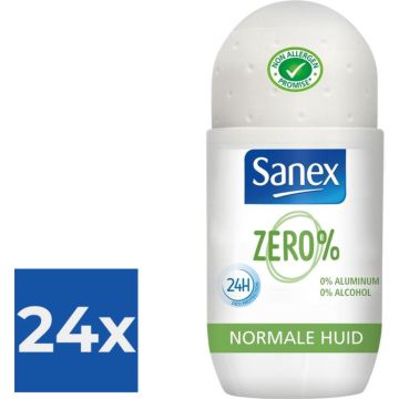 Sanex Deo Roll-on - Zero% Respect &amp; Control 50 ml - Voordeelverpakking 24 stuks