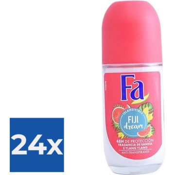 Fa Deo Roll-on Women - Fiji Dream 50 ml. GLAS - Voordeelverpakking 24 stuks